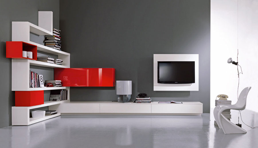 Pareti attrezzate moderne: 70 idee di design per arredare casa ... Pareti attrezzate design