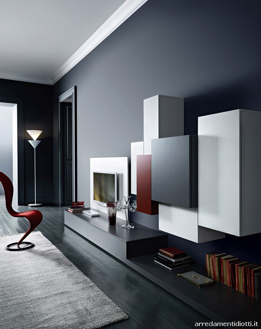 Pareti attrezzate moderne: 70 idee di design per arredare casa ...