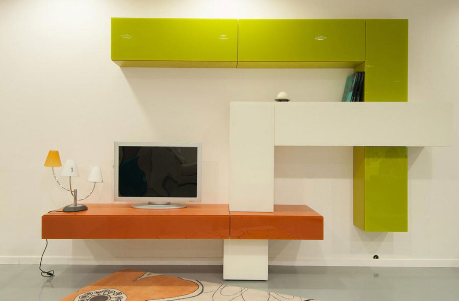 Pareti attrezzate moderne: 70 idee di design per arredare casa ... Pareti soggiorno moderne