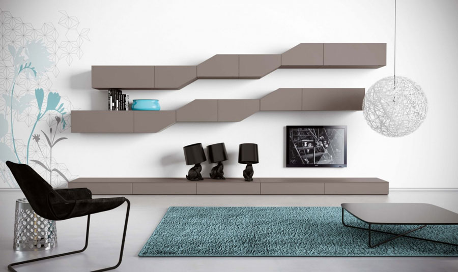 Pareti attrezzate moderne: 70 idee di design per arredare casa ... Pareti attrezzate design