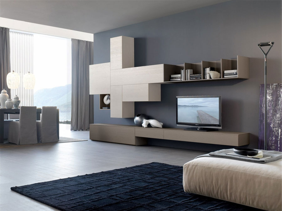 Pareti attrezzate moderne: 70 idee di design per arredare casa ... Pareti attrezzate design