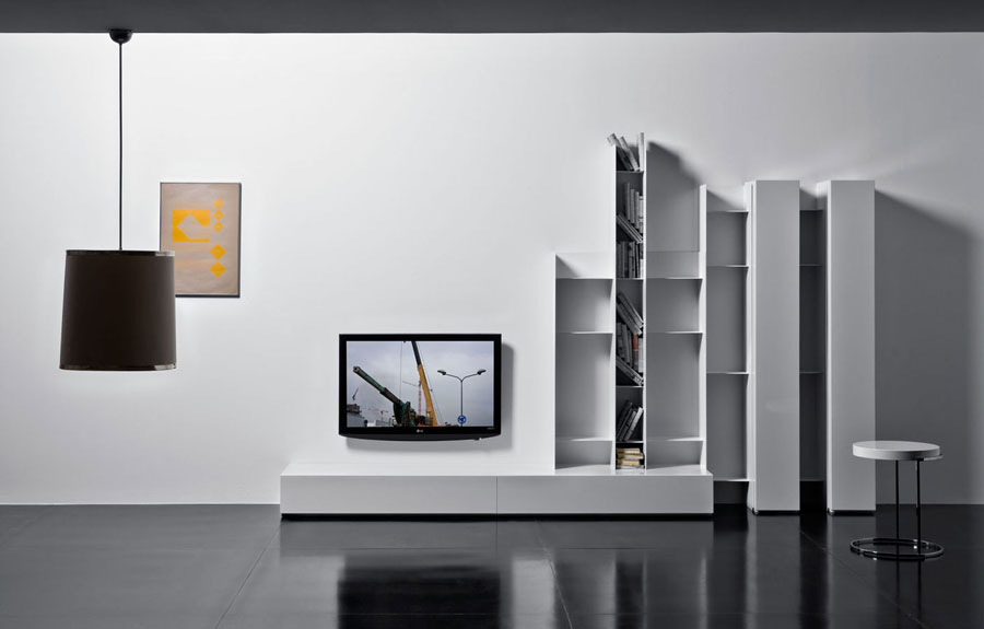 Pareti attrezzate moderne: 70 idee di design per arredare casa ... Pareti attrezzate design