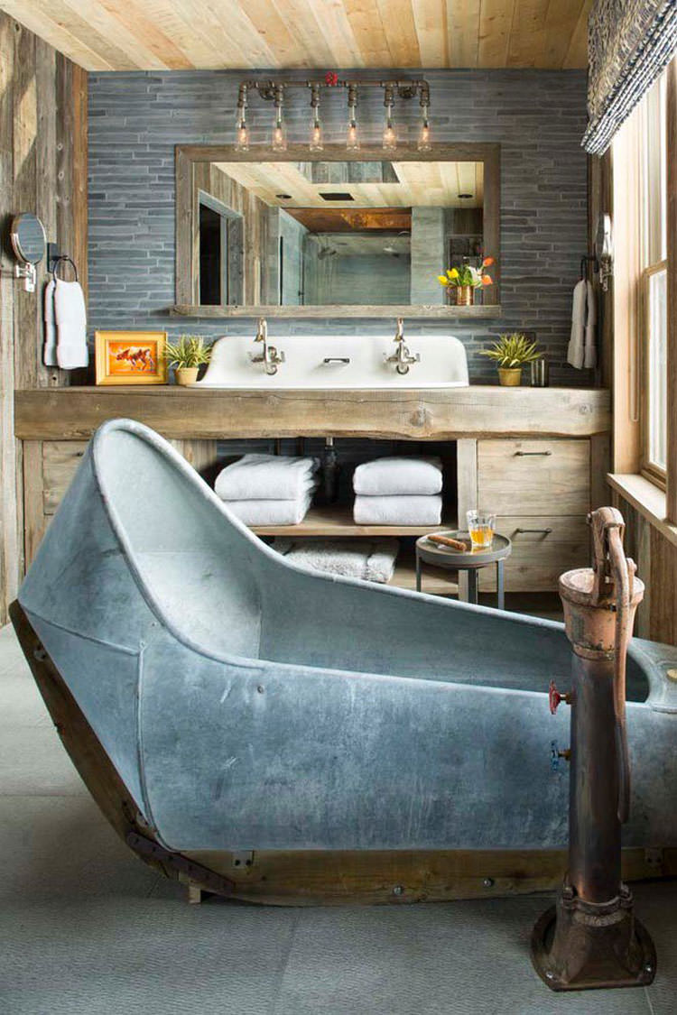 Foto di 25 bagni rustici per idee di arredo con questo stile ...