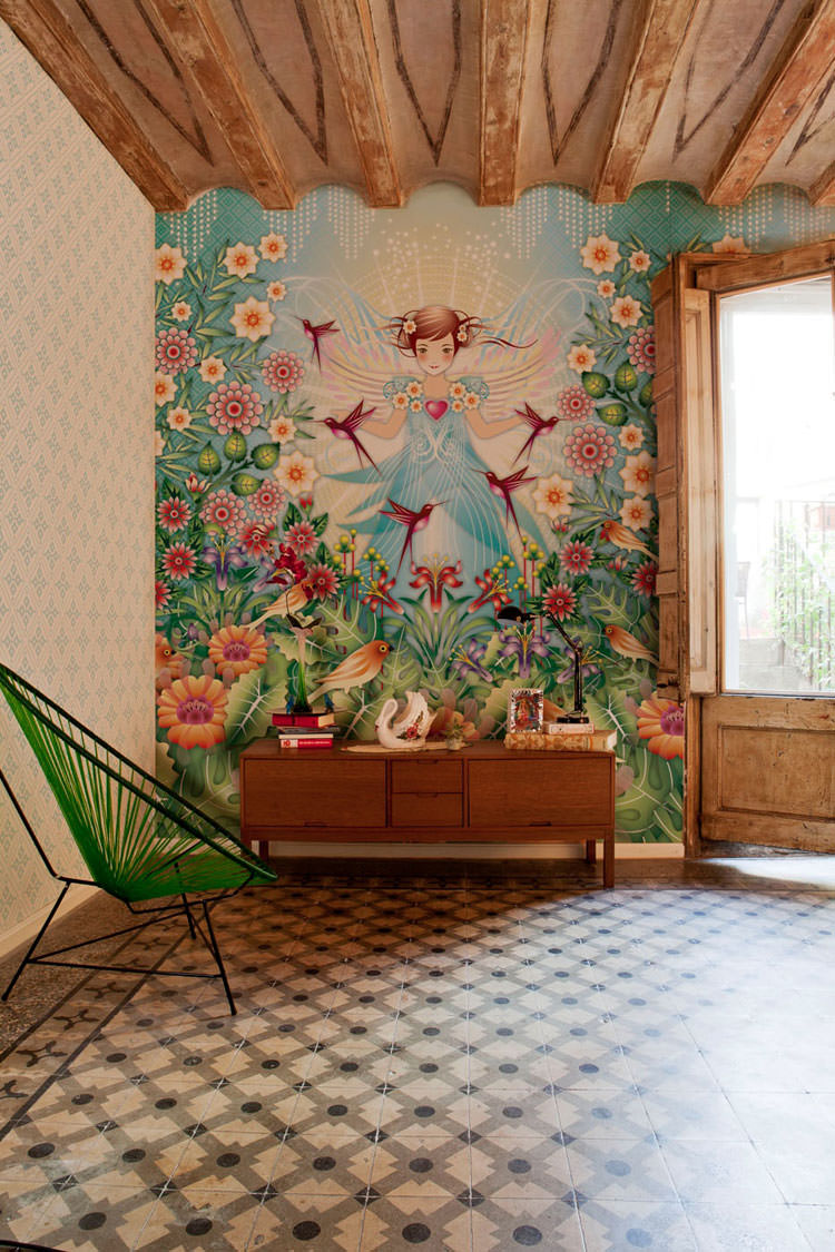 70 spettacolari disegni murali per decorazioni di interni ...