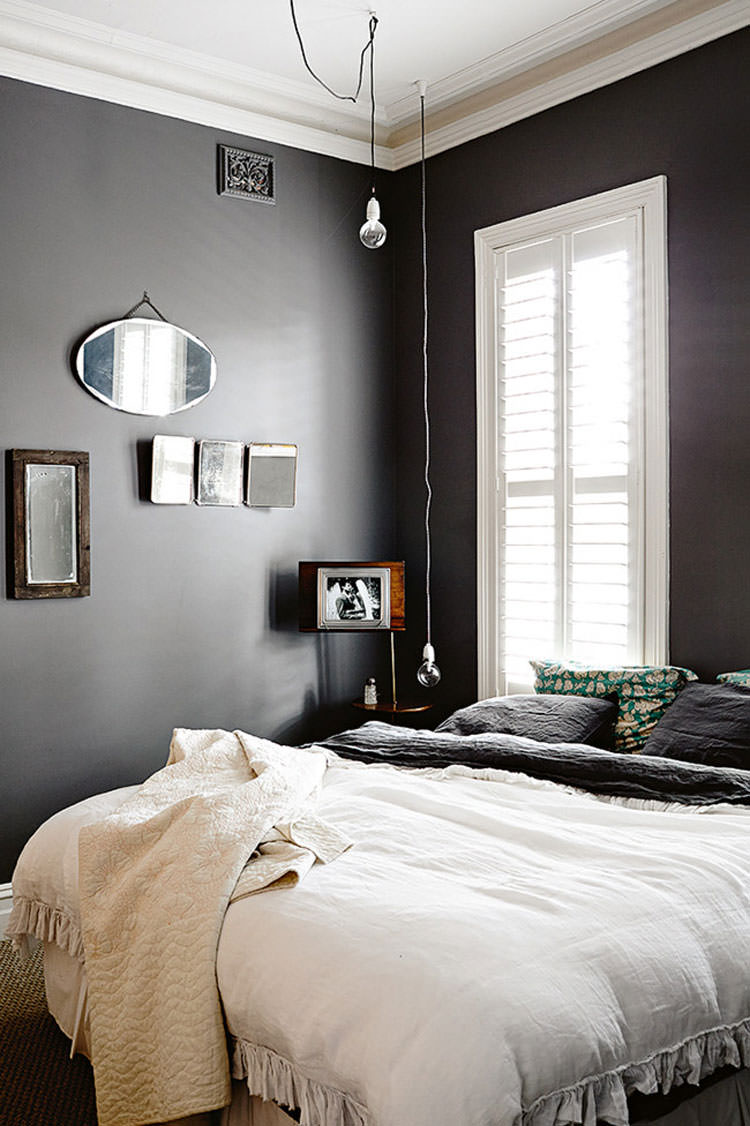 Camera da letto con una parete rossa : camere da letto con una ...