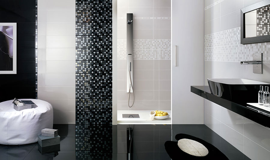 Bagni da sogno colorati: come scegliere le piastrelle casa. tende ... Piastrelle a righe verticali