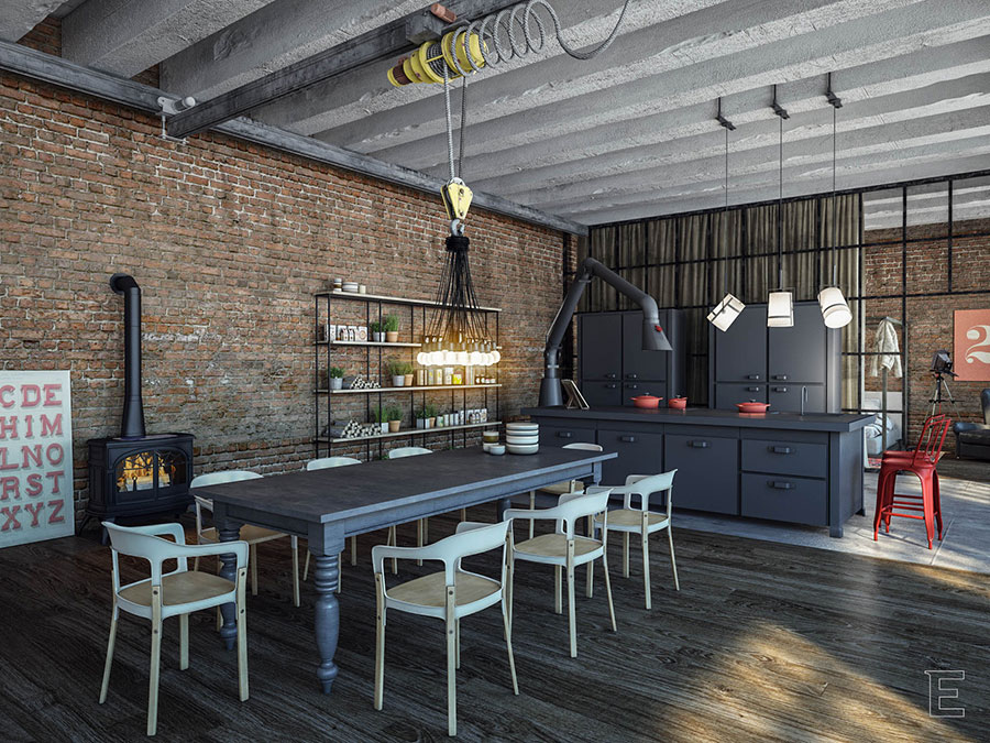 Cappe stile industriale ~ idées de design dintérieur Arredamento stile industriale roma