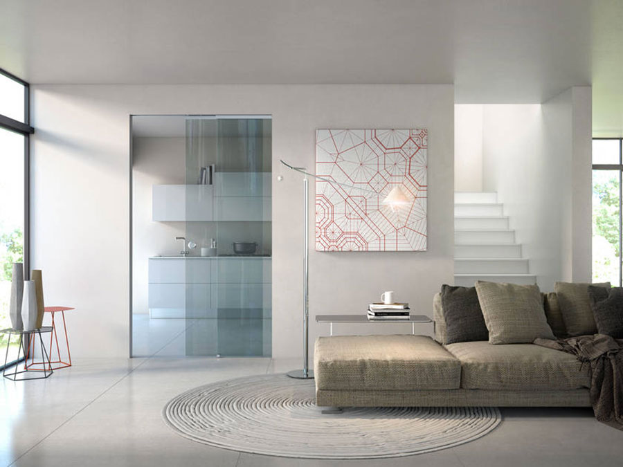 Porte scorrevoli in vetro per interni dal design moderno ... Porte in vetro