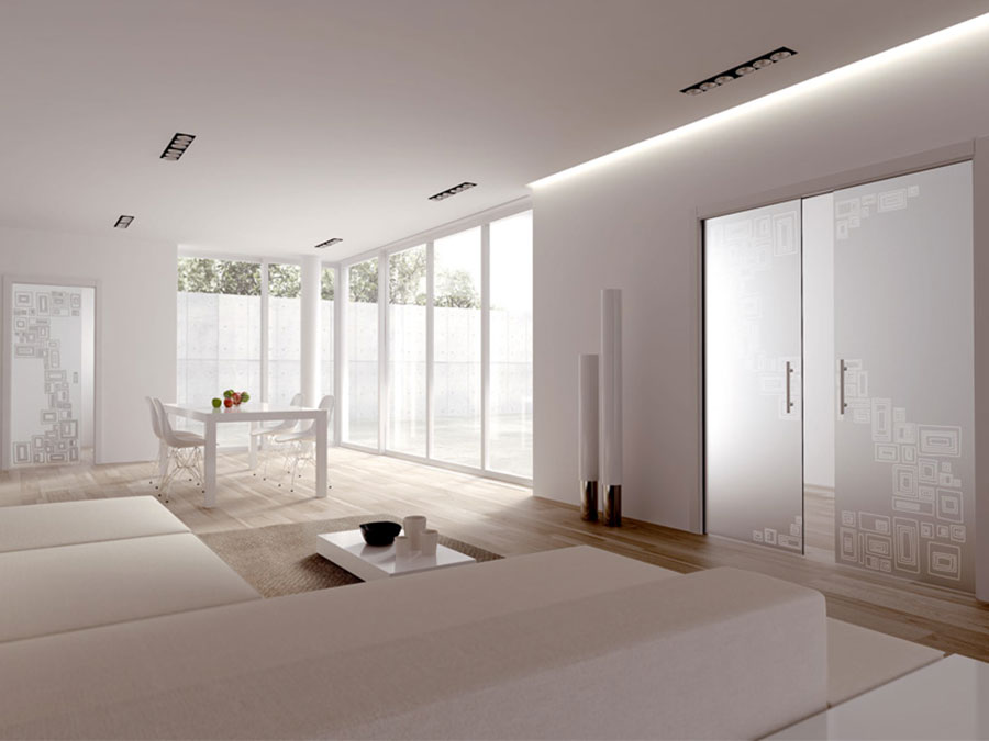 Porte scorrevoli in vetro per interni dal design moderno ... I vetrate scorrevoli da interno