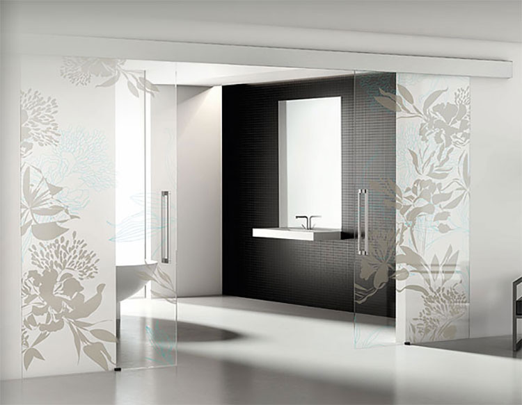 Porte scorrevoli in vetro per interni dal design moderno ... Pareti scorrevoli in vetro per interni