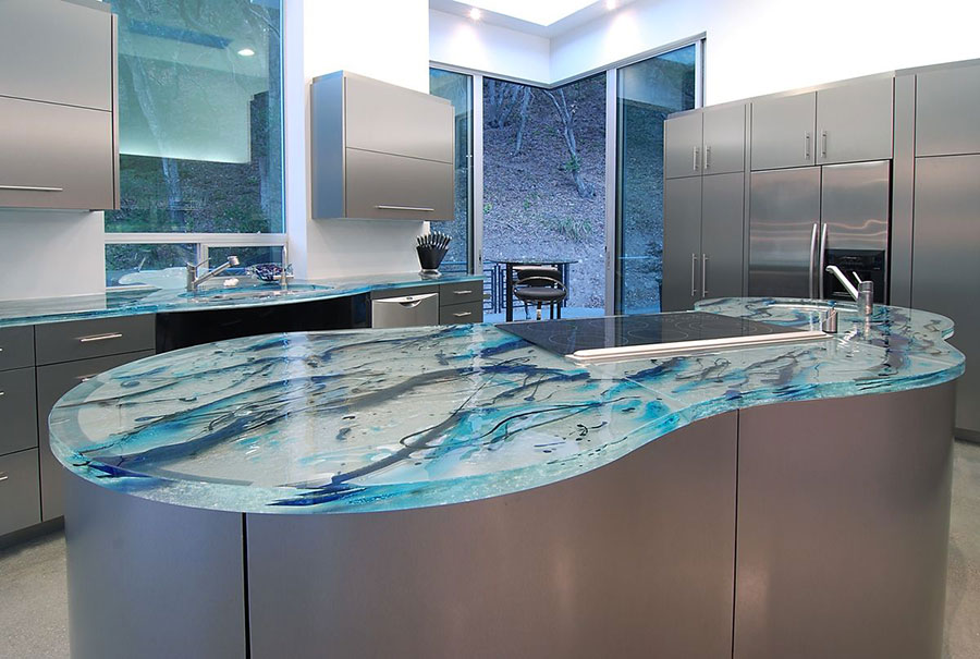 Bellissimi e particolari top per cucine in diversi materiali ... Top cucina in vetro