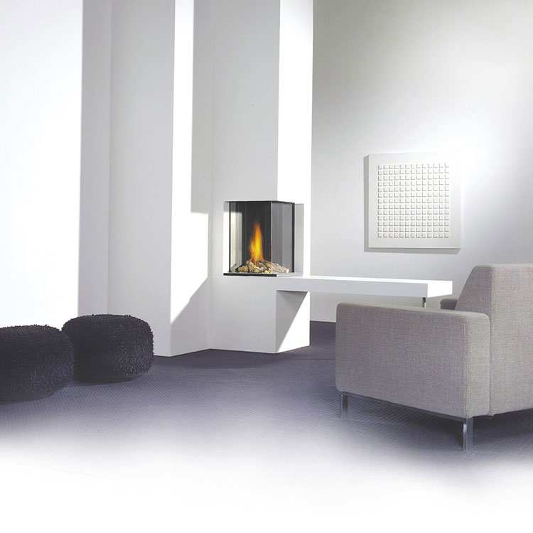 Camini ad angolo moderni: 15 modelli dal design elegante ... Caminetti angolo moderni