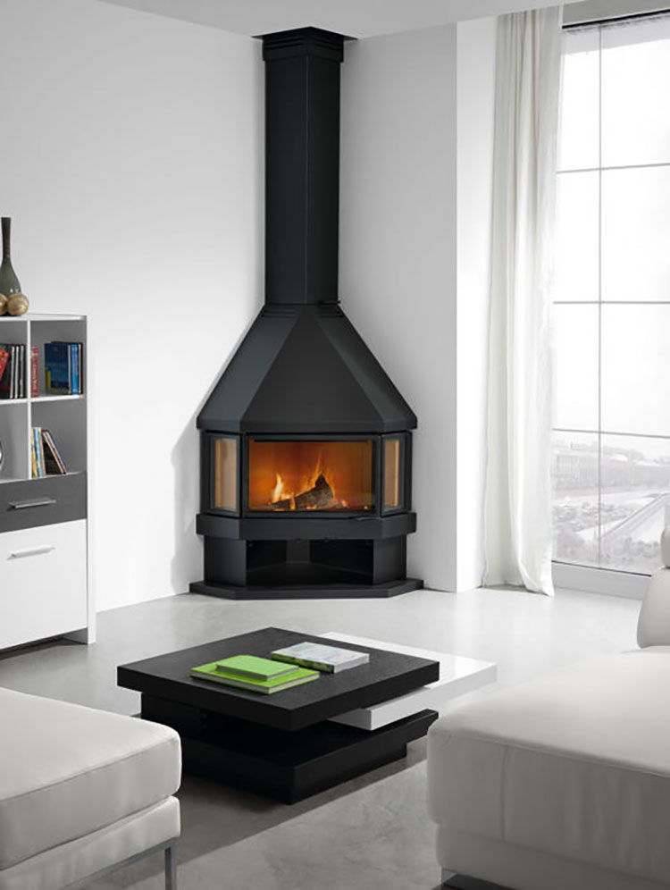 Camini ad angolo moderni: 15 modelli dal design elegante ... Caminetti angolo moderni