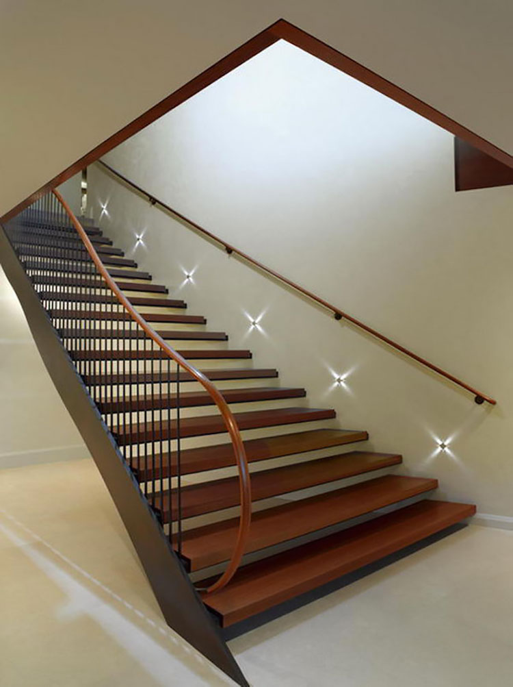 Illuminazione per scale interne: 30 idee originali con luci a led ... Illuminazione scala interna