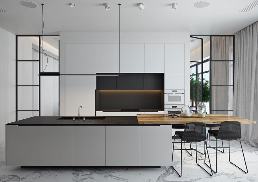 Cucina bianca e nera: eccovi 20 modelli dal design moderno ... Cucine bianche e nere