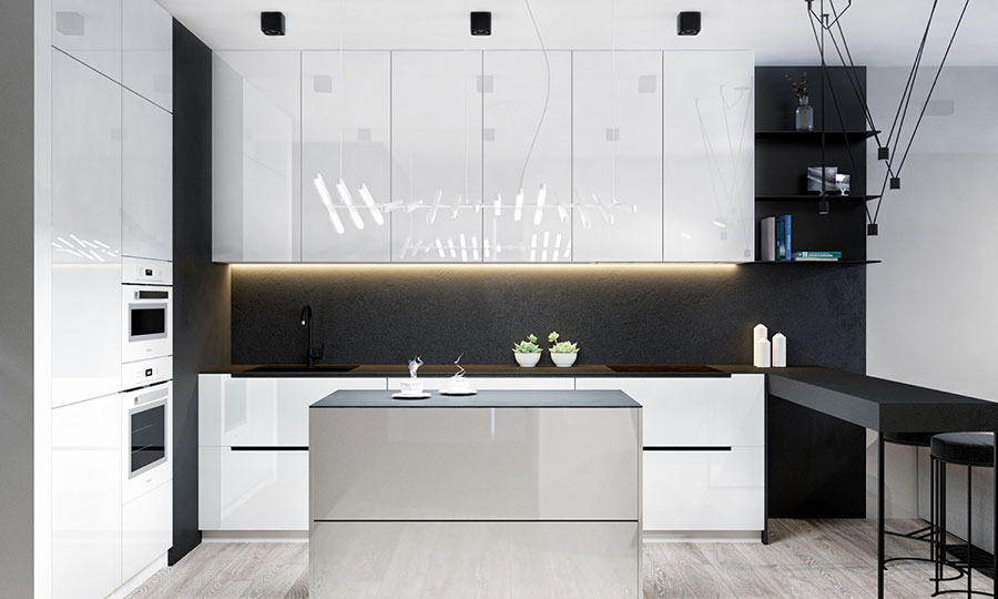 Cucina bianca e nera: eccovi 20 modelli dal design moderno ... Cucine bianche e nere