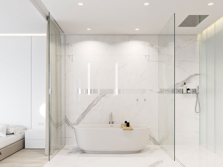 Bagno bianco 20 idee di arredamento moderno ed elegante for Arredo bagno minimal
