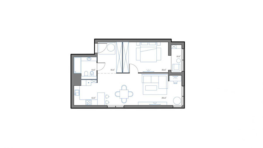 Come arredare una casa di 70 mq: ecco 3 progetti sorprendenti ... Appartamento 70 mq planimetria