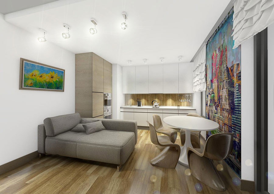 Casa di 60 mq. come arredare un open space cucina e soggiorno la ... Casa di 60 mq