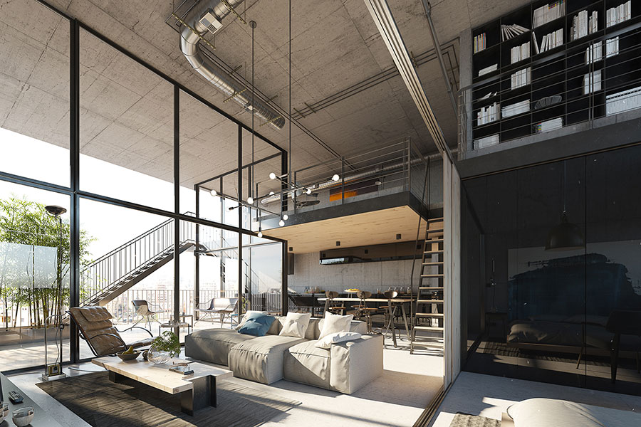 Arredare loft con soppalco: idee e progetti dal design sorprendente ... Idee arredamento soppalco