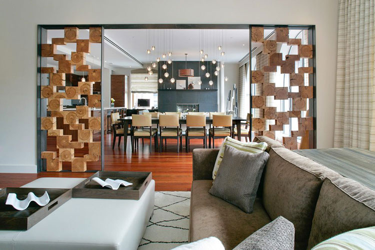 25 idee per pareti divisorie in legno dal design particolare ... Parete divisoria design