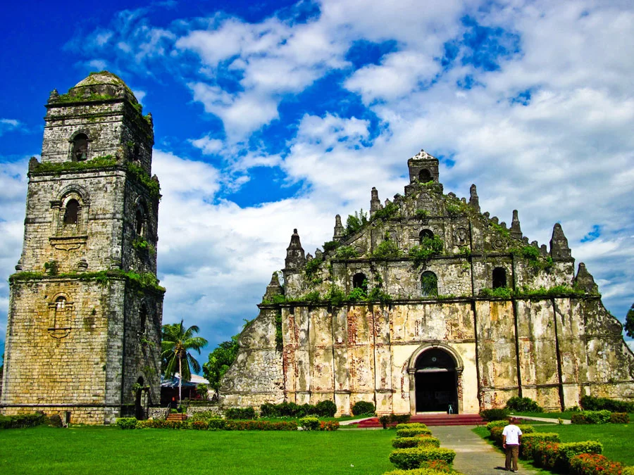 Foto della chiesa di Paoay nelle Filippine