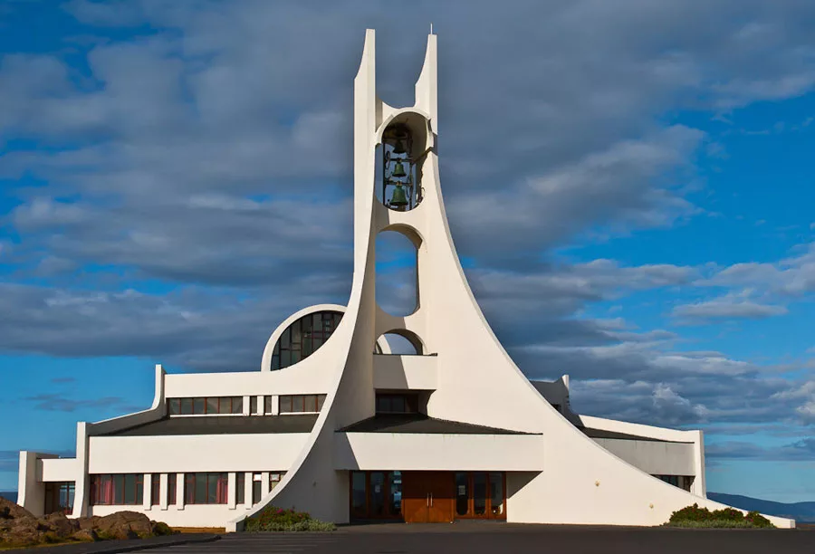 Foto della chiesa di Stykkisholmskirkja in Islanda