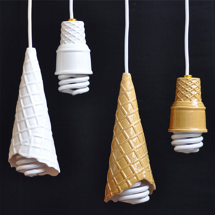 Foto dei lampadari a forma di cono gelato n.01