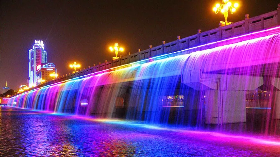 Foto della fontana moderna Banpo Bridge Han River in Korea