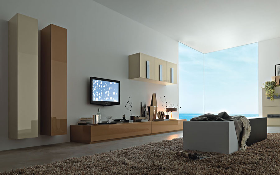 Pareti attrezzate moderne: 70 idee di design per arredare casa ... Pareti design moderno