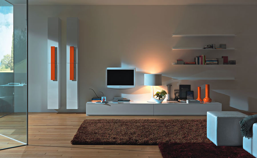 Pareti attrezzate moderne: 70 idee di design per arredare casa ... Pareti design moderno
