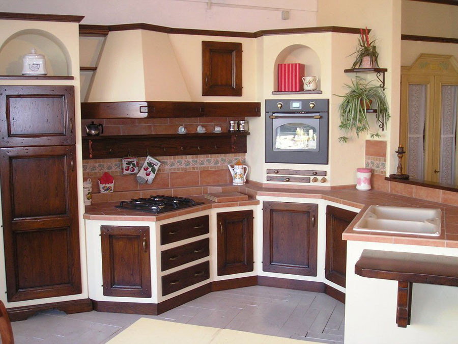Foto della cucina in muratura moderna n.07