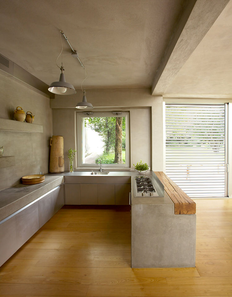 Foto della cucina in muratura moderna n.49