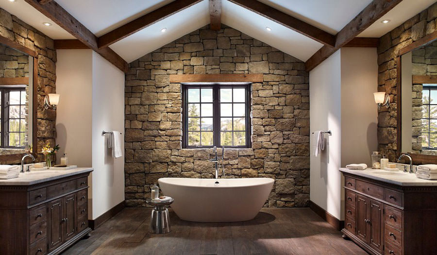 Foto di 25 bagni rustici per idee di arredo con questo stile ... Bagni rustici piccoli