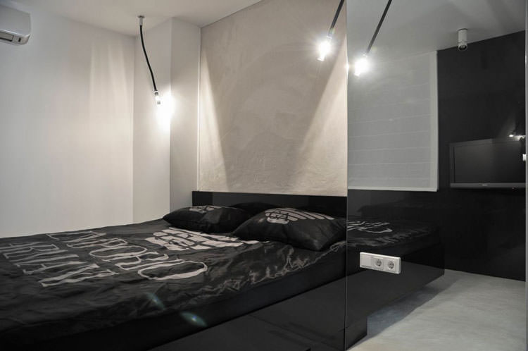 Camera da letto elegante in bianco e nero n.21