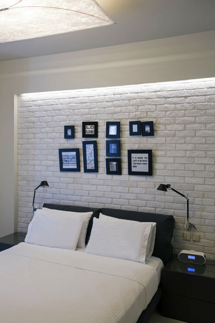 Idee per decorare la camera da letto con rivestimenti in mattoni n.05