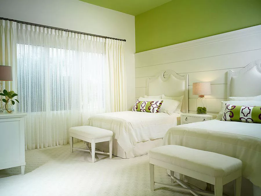 Camera da letto nelle tonalità del verde n.10