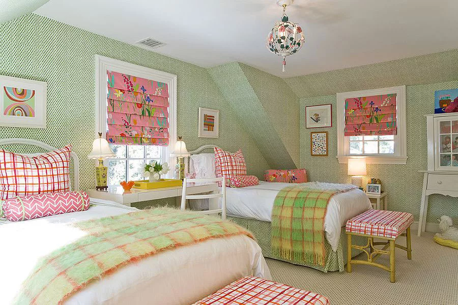 Camera da letto nelle tonalità del verde n.19