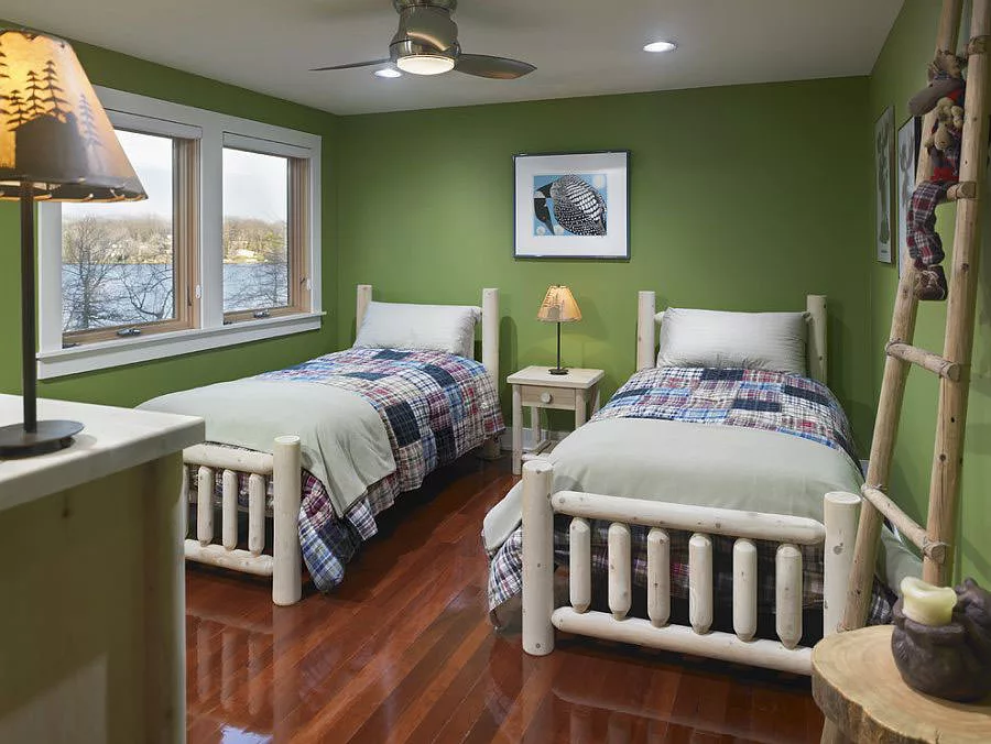 Camera da letto nelle tonalità del verde n.21