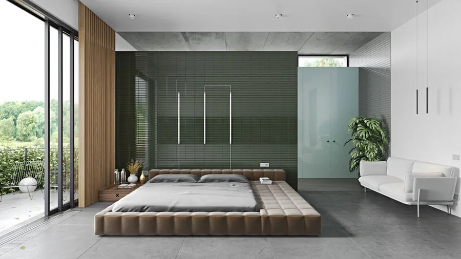 Idee per arredare camere da letto verde di design n.01