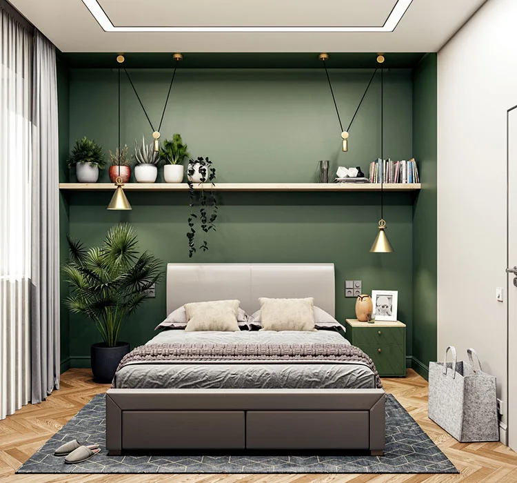 Idee per arredare camere da letto verde di design n.04