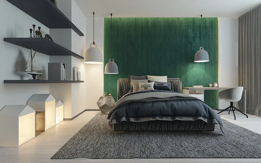 Idee per arredare camere da letto verde di design n.05