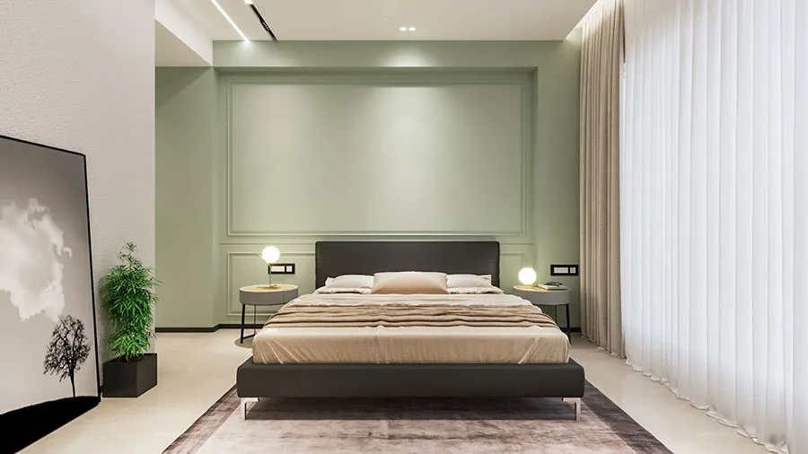 Idee per arredare camere da letto verde di design n.09