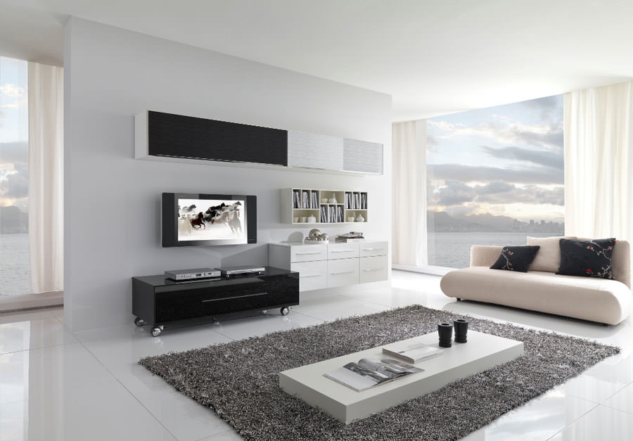 20 idee di design per arredare il soggiorno in bianco e nero ... Idee per arredare salotto