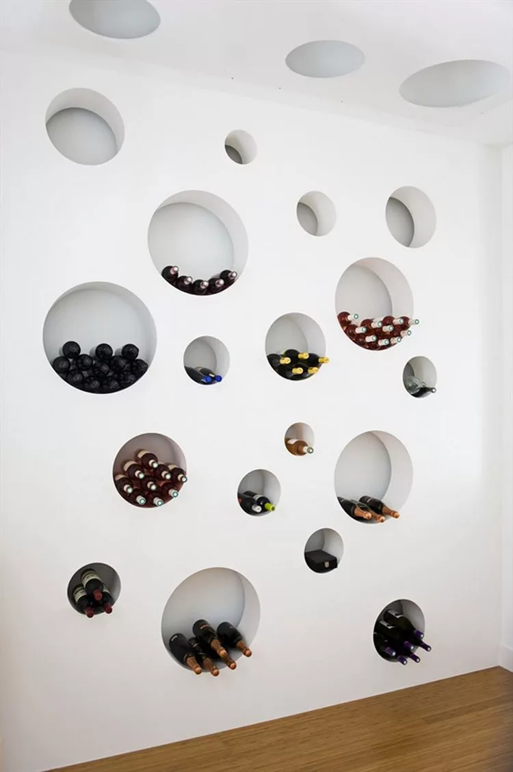 Modello di portabottiglie di vino da parete n.34