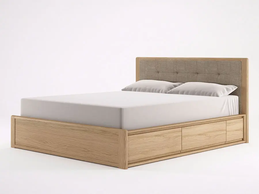 Modello di letto in legno con contenitore n.02
