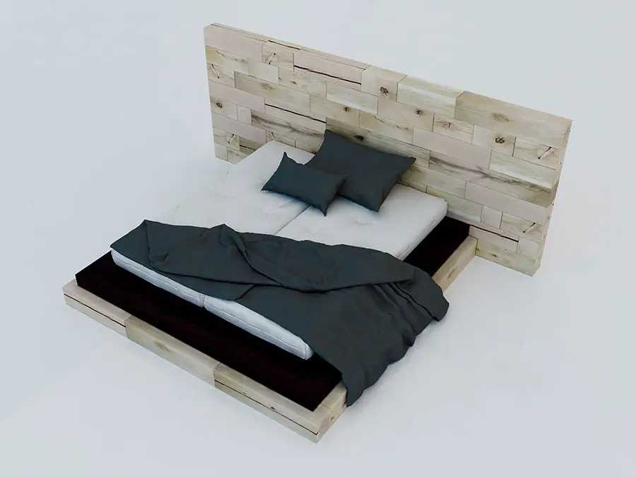 Modello di letto in legno moderno n.01