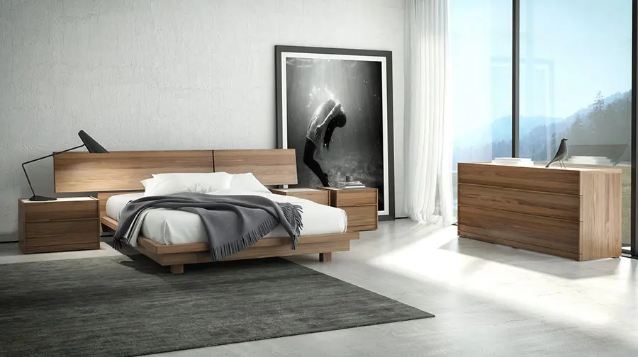 Modello di letto in legno moderno n.05