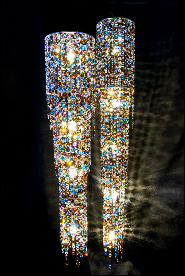 Lampadario in cristallo Monooi modello Fjord n.03