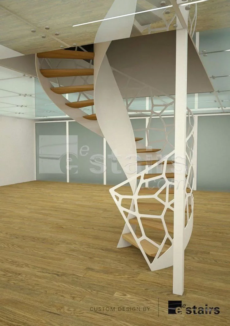 Modello di scala a chiocciola con struttura in legno n.03